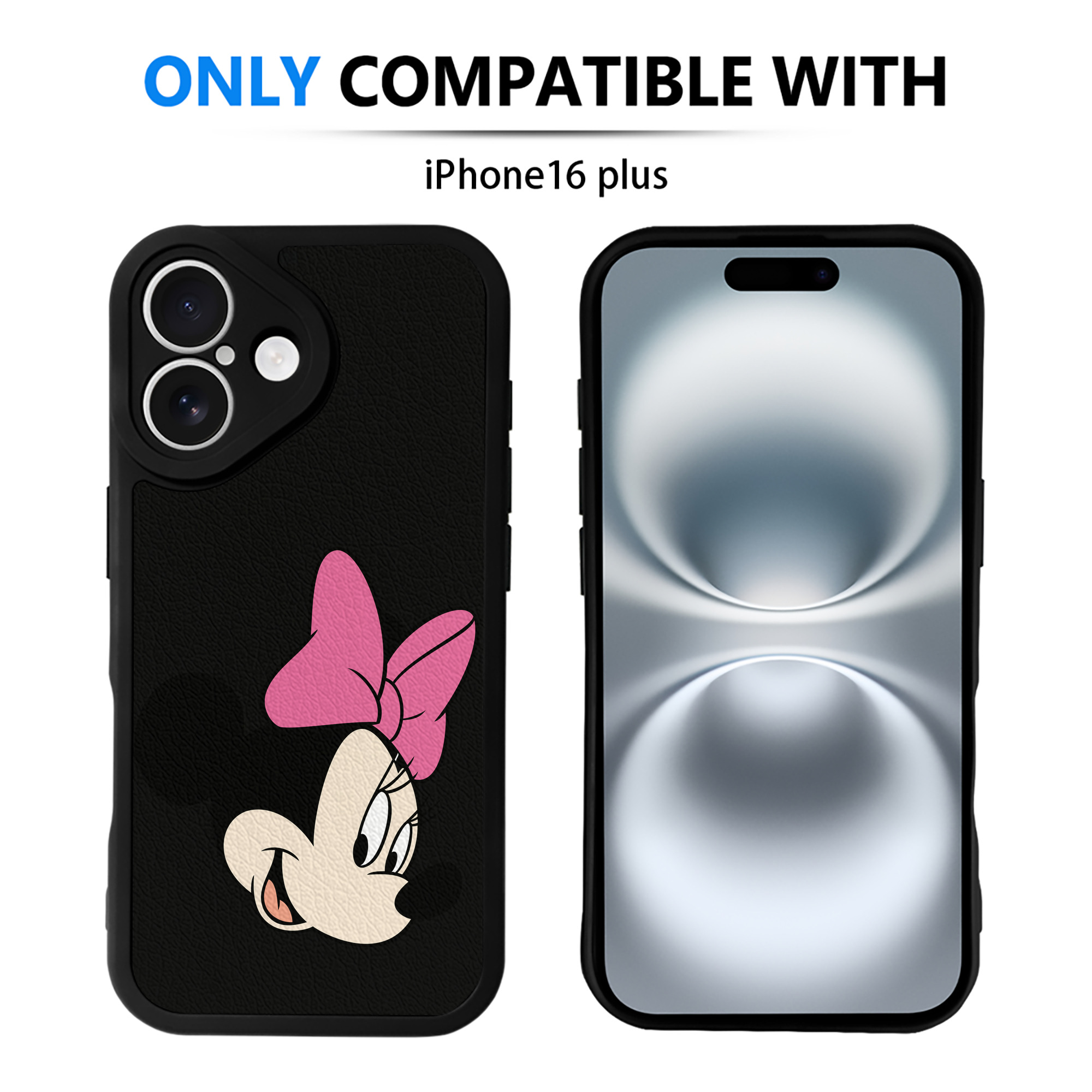 （画像用） ミッキーマウス Mickey Mouse 【iPhone 16シリーズ対応】シリコンスマホケース（レザー調） 材質：シリコン